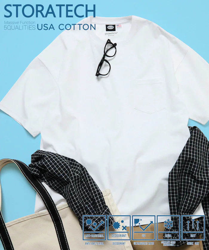 STORATECH Big Silhouette Pocket T-shirt/Antibacterial/Odor-resistant/Antimicrobial/UV Cut/Contact Cooling/Quick Drying 【Limited Edition】
