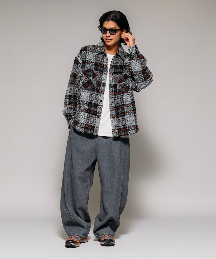 Poly Tweed CPO Check Shirt Jacket
