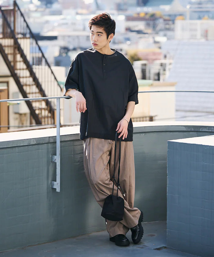 Relax Fit Relaxed Fit Henley Neck Pullover Shirt [Limited Edition]