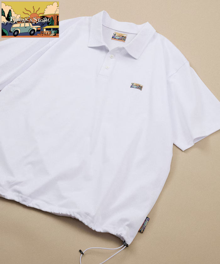 FREAK'S STORE for BEACH & FES Relax Fit One Point Logo Spindle Polo Shirt - White