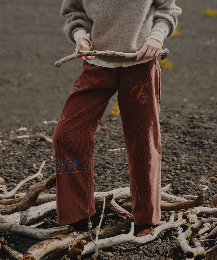 Chain Stitch Corduroy Pants