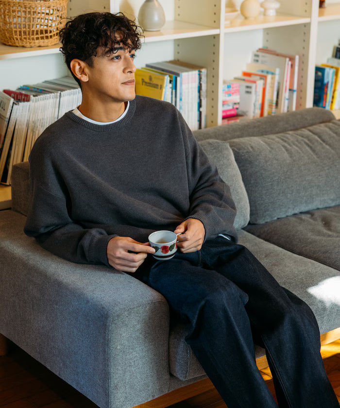 Milan Rib Spindle Crew Knit / Easy Care