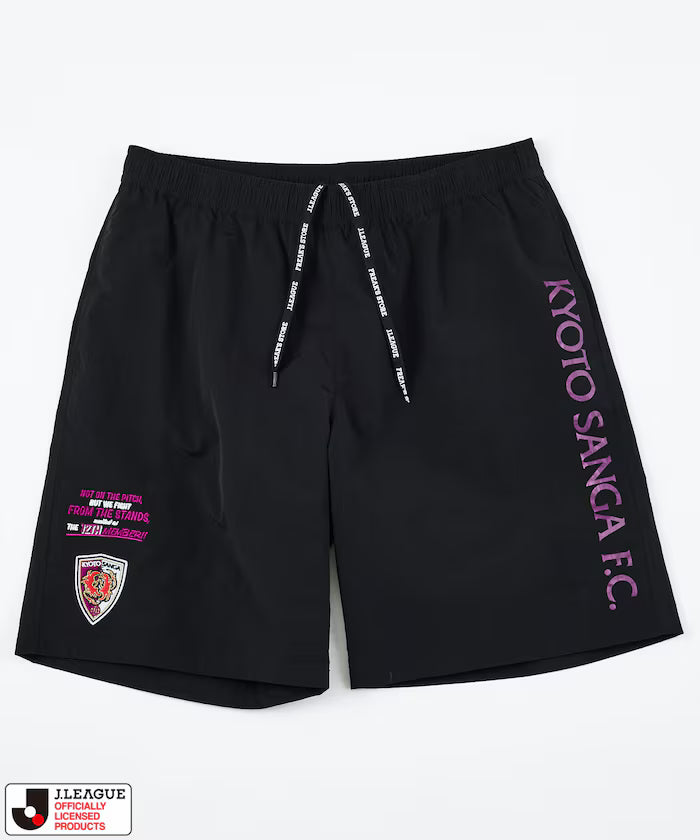 [May 15 12:00 Sales Start] J.LEAGUE × FREAK'S STORE Custom SUPPORTERS NYLON SHORTS [Kyoto Sanga F.C.] - Black