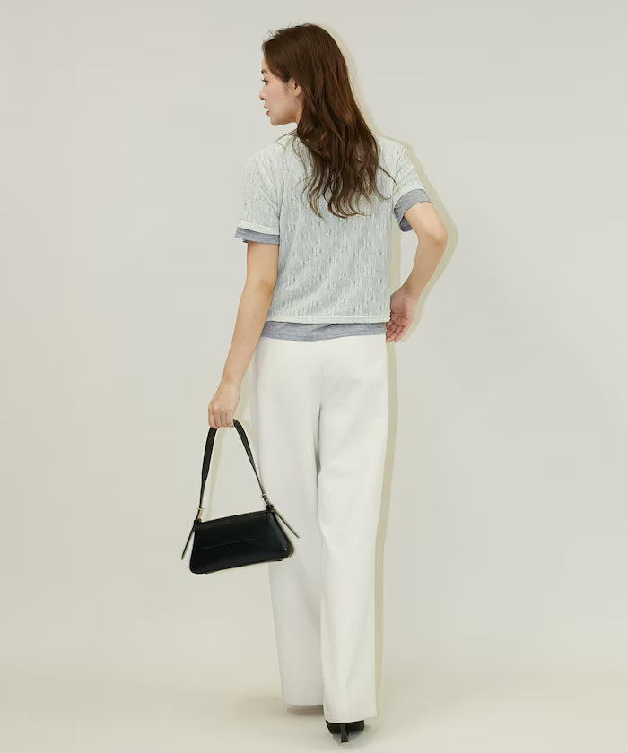<Set Item> Cut x Jacquard Henry Neck T-Shirt Limited Edition