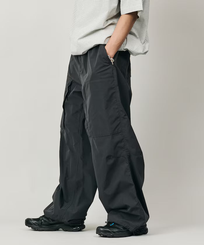 Quick Dry Fabric Wide Silhouette Poly Rip Cross Military Helicrew Pants/UV Cut/Quick Dry 【Limited Edition】 - Charcoal Gray