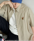 Custom MLB One Point Embroidery Half Sleeve Big Shirt Limited Edition - Beige
