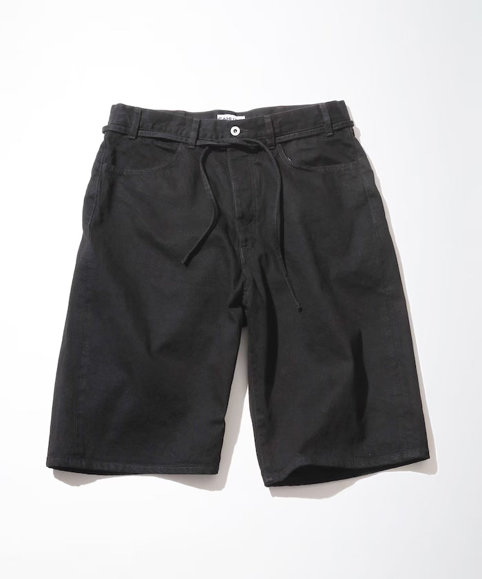 Selvedge Denim Baggy Shorts - Black