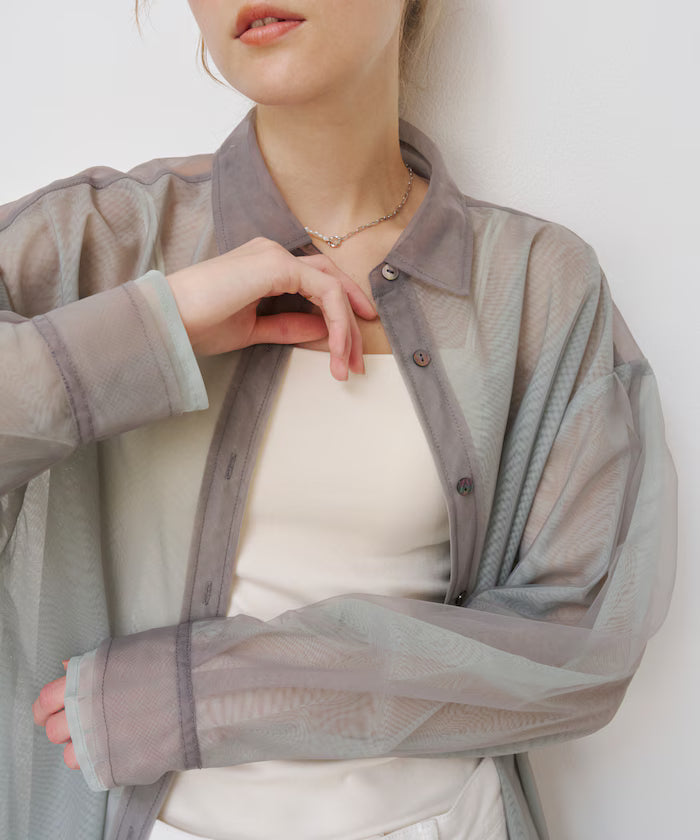 Tulle Layered Bicolor Shirt [Limited Edition]