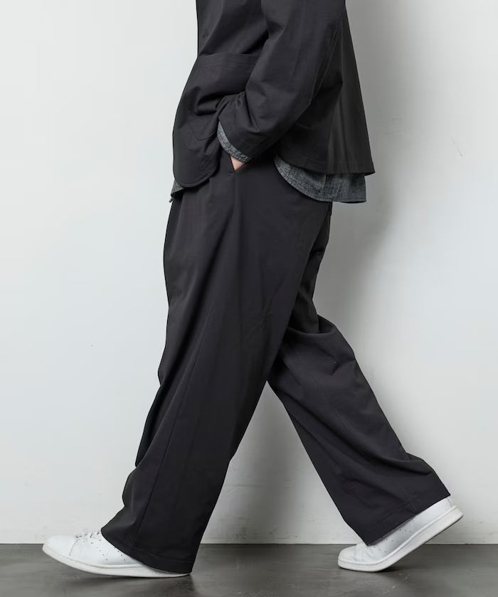 AIRDRY HIGH TECH YARN High-Performance Material Easy Wide Slacks Pants Relaxed Fit