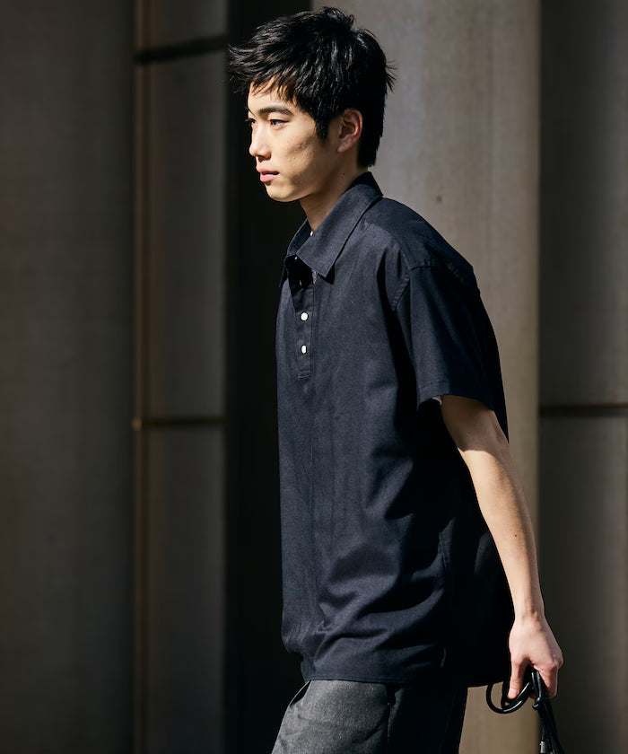 Relax Fit Relax Fit Linen Mix Polo Collar Shirt [Limited Edition]