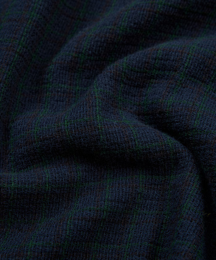 AUSTRALIAN COTTON Open Collar Check Shirt Short Sleeve