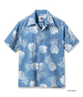 DUKE KAHANAMOKU INDIGO COTTON HAWAIIAN SHIRT “DUKE'S PINEAPPLE” - BLUE