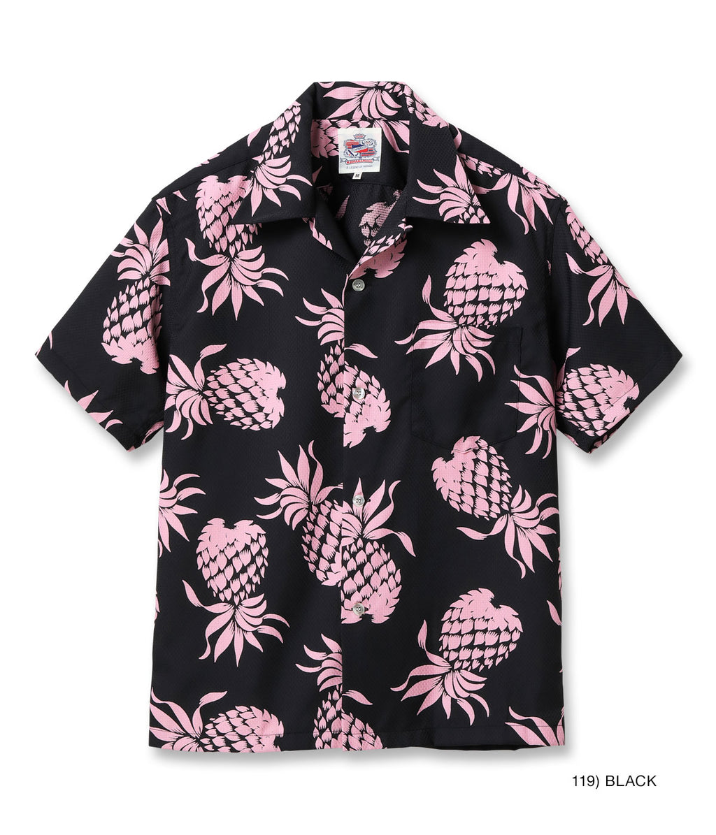 DUKE KAHANAMOKU COOLMAX® HAWAIIAN SHIRT “DUKE'S PINEAPPLE” - BLACK