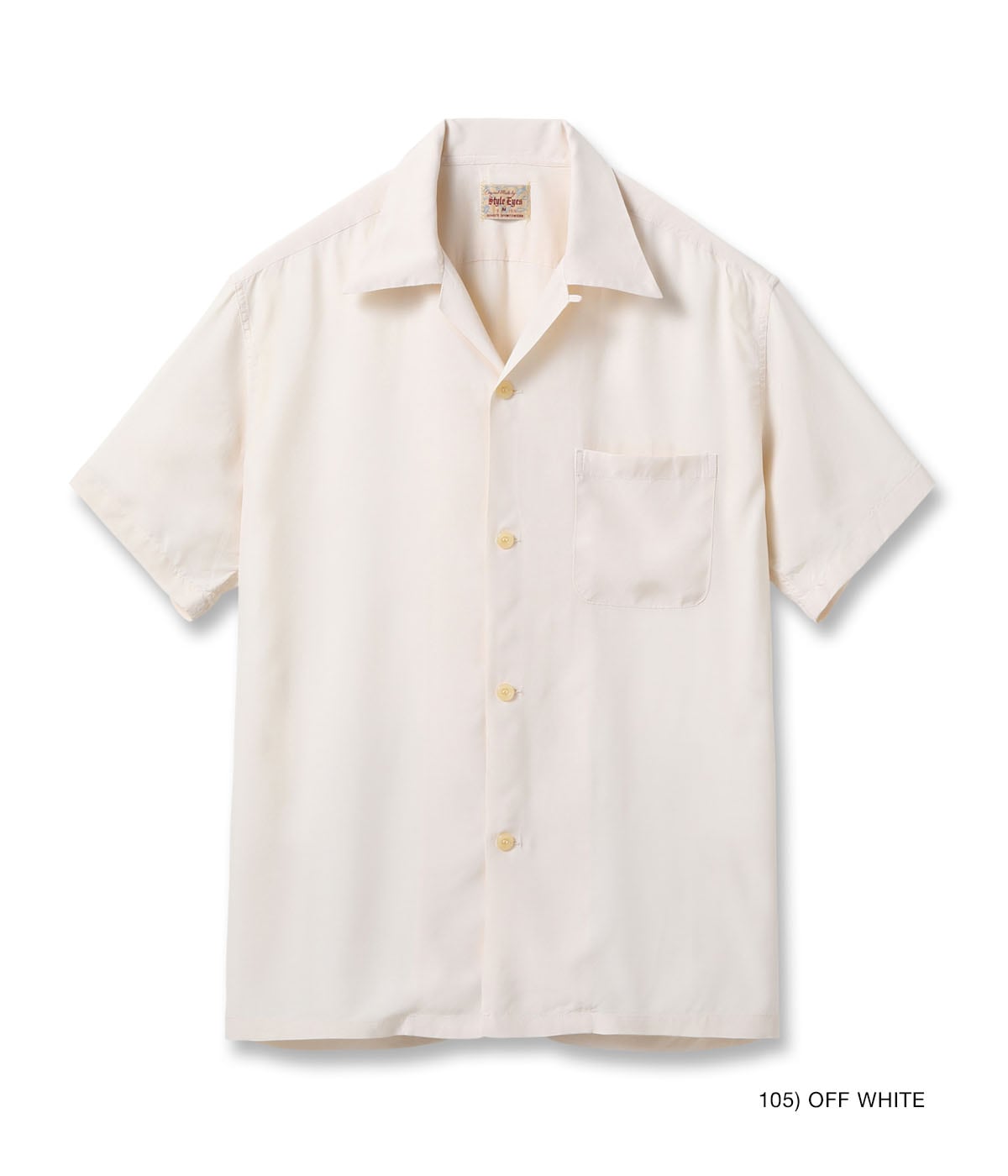 RAYON BOWLING SHIRT “PLAIN” - OFF WHITE