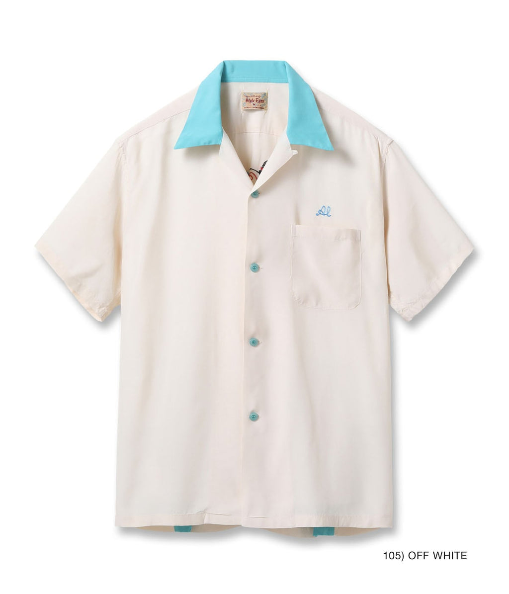 RAYON BOWLING SHIRT “JAX BEER” - OFF WHITE