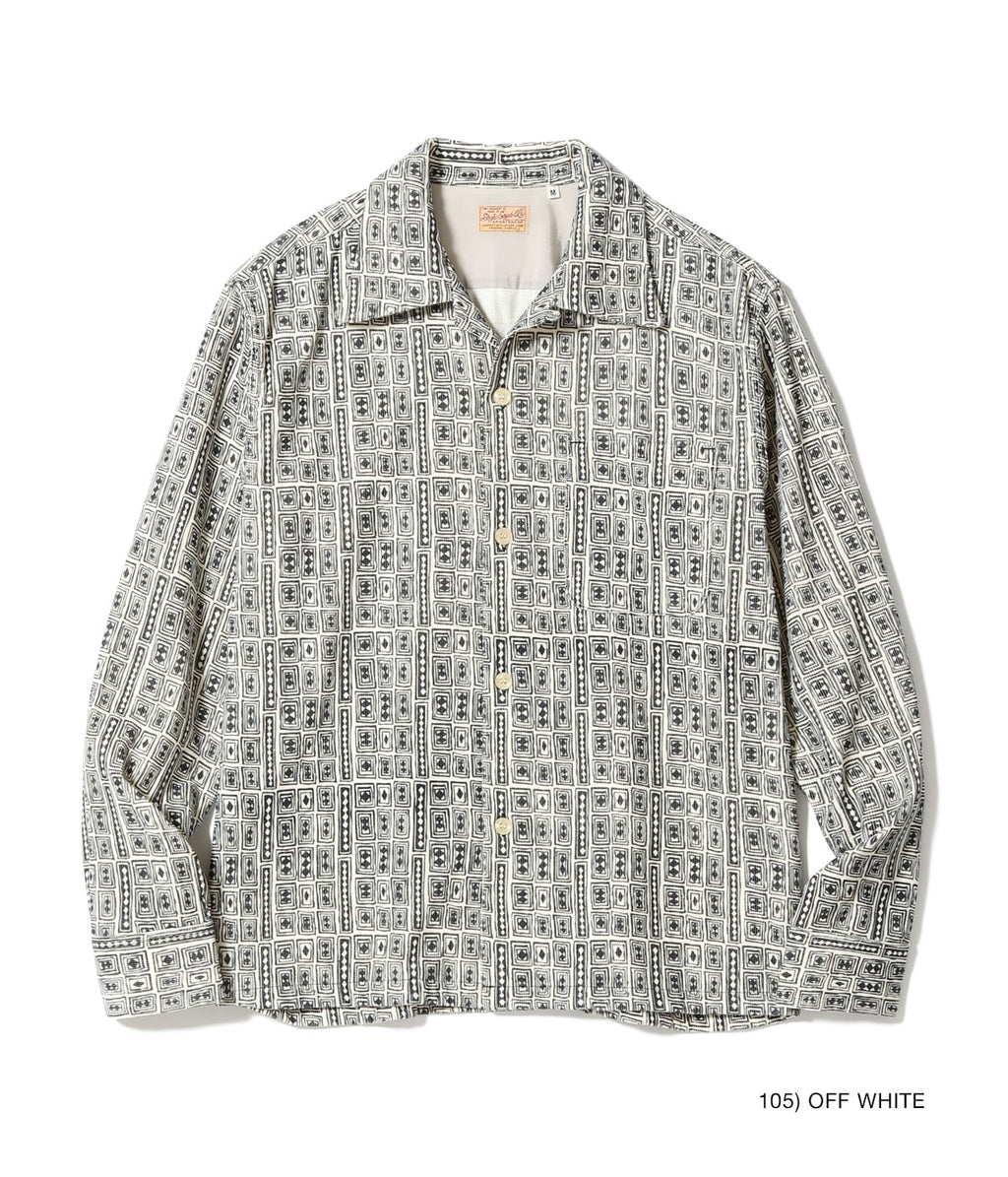 Mid 1950s Style Corduroy Sports Shirt “DIAMOND” - OFF WHITE