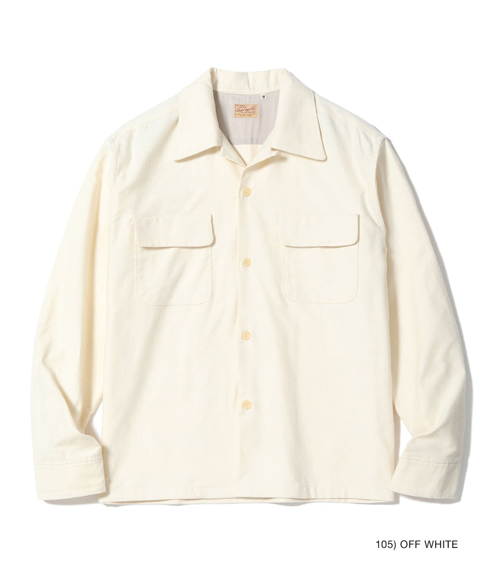 Mid 1950s Style Flannel Sports Shirt “PLAIN” - OFF WHITE