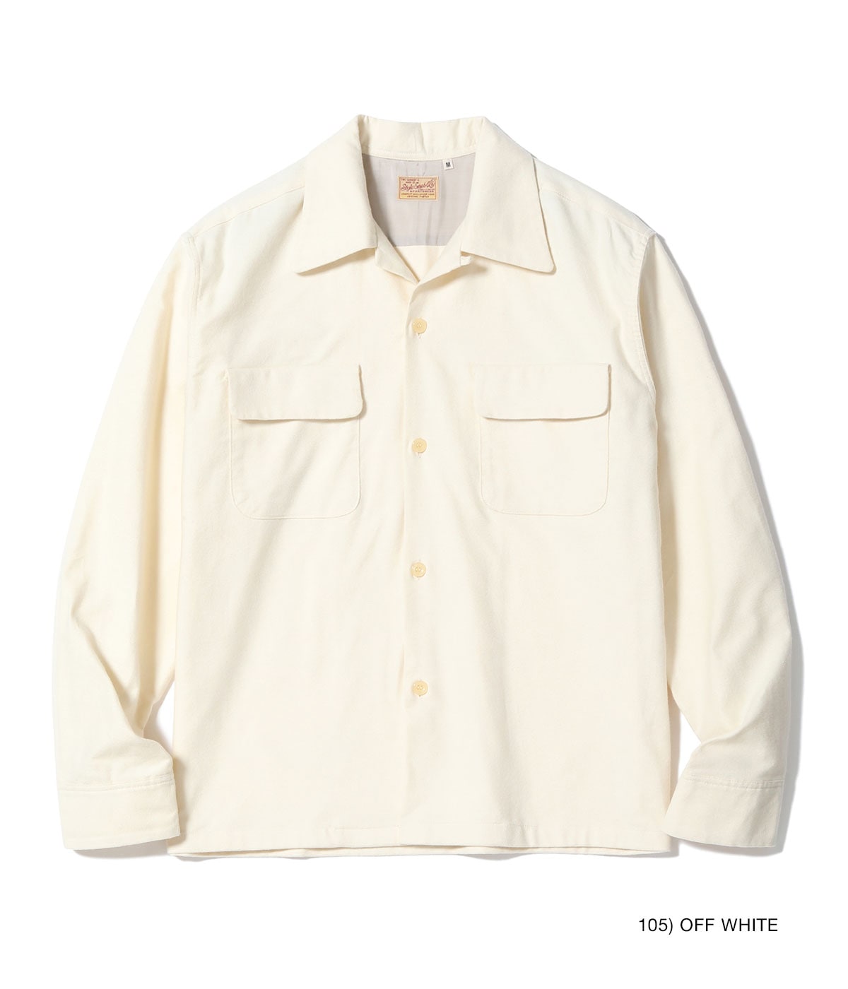 Mid 1950s Style Flannel Sports Shirt “PLAIN” - OFF WHITE