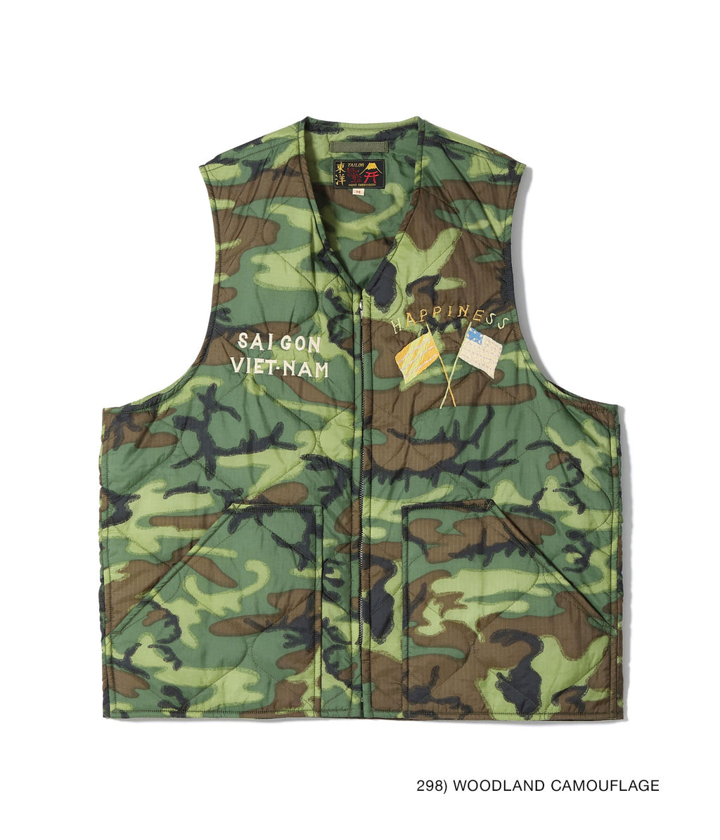 Early 1960s Style Vietnam Liner Vest “VIET-NAM TIGER” - WOODLAND CAMOUFLAGE