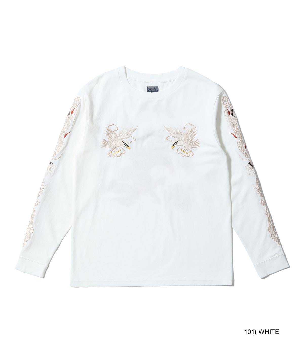 LONG SLEEVE SUKA T-SHIRT EMBROIDERED “EAGLE” - WHITE