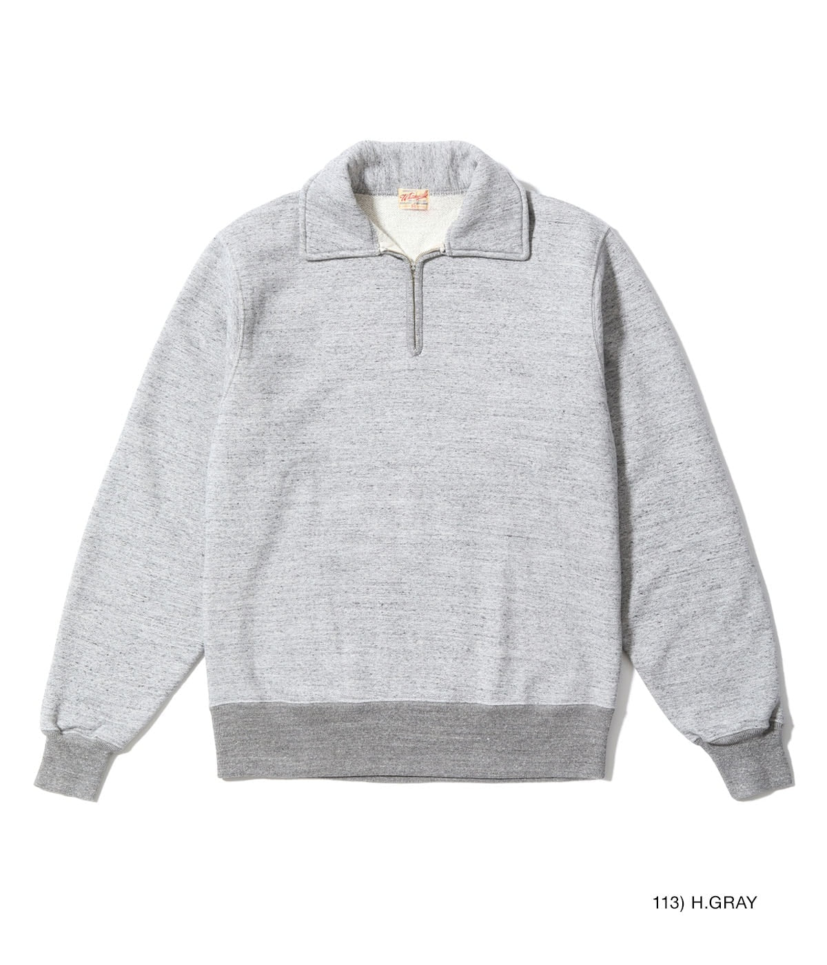 HALF ZIP SWEAT SHIRT - H.GRAY