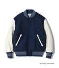 30oz. WOOL MELTON AWARD JACKET “SOLID” - NAVY × OFF WHITE