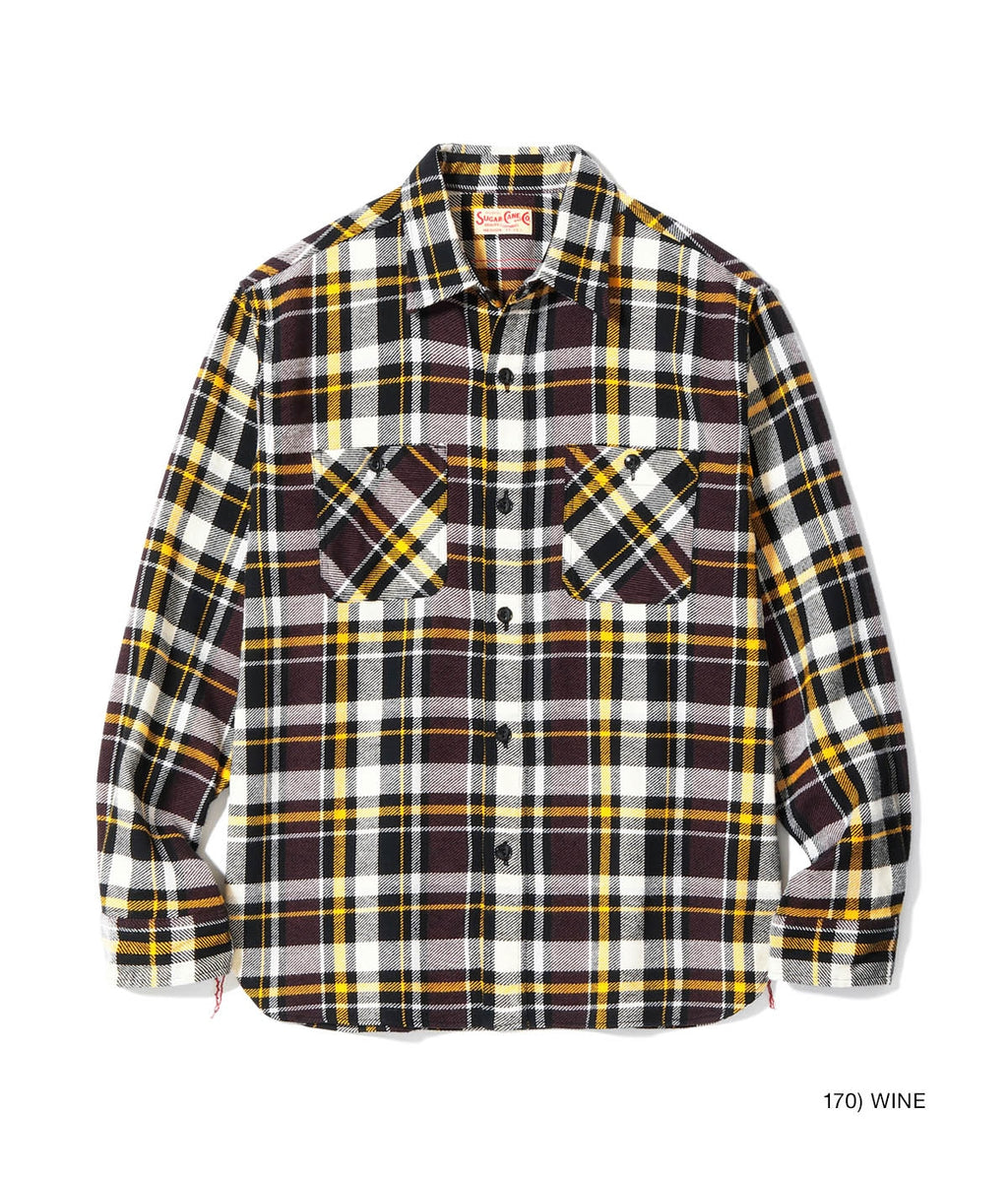 TWILL CHECK WORK SHIRT - WINE