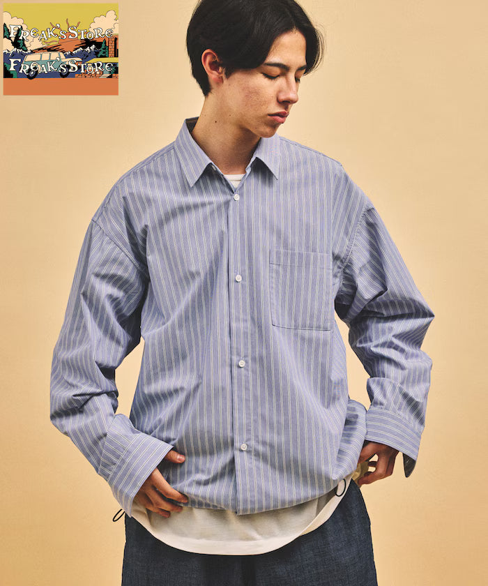 Big Silhouette Typewriter Spindle Regular Color Shirt - Blue