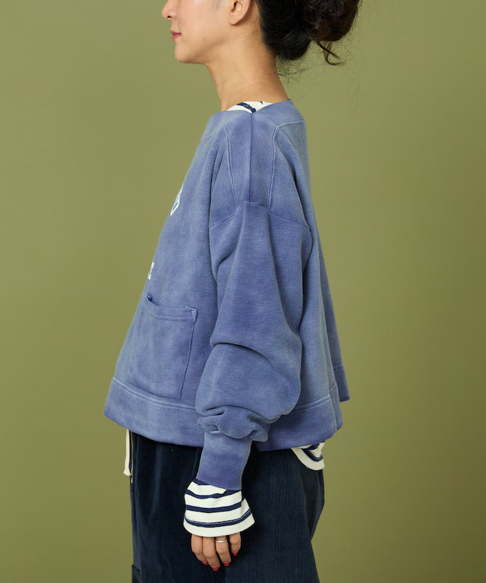 Boat Neck Short Sweatshirt