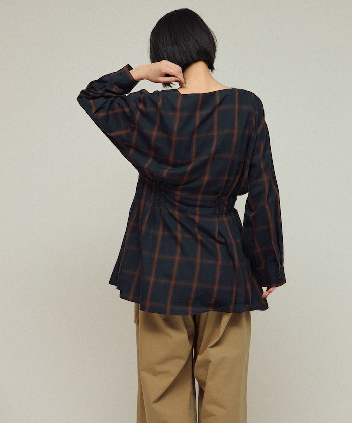 Ombre Check Tuck Shirt / Tunic