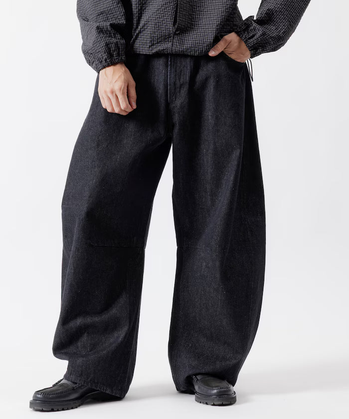 Wide Silhouette Curve Denim Pants One Wash