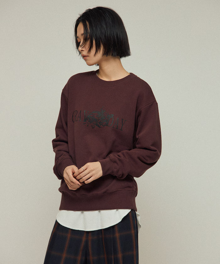 Organic Cotton Animal Logo Print Sweat / CAT / Relaxed Fit / French Terry Sweat