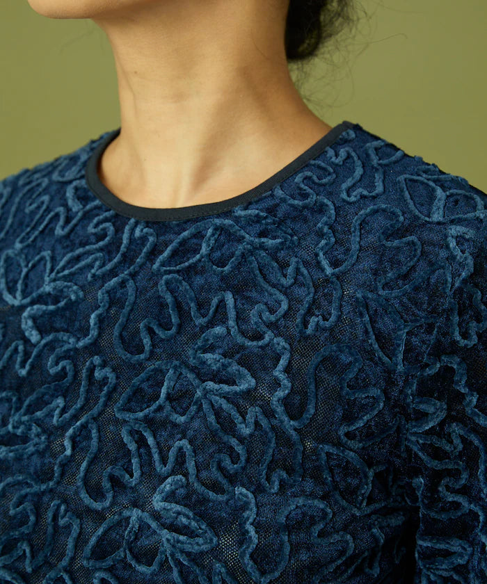 Mesh Velour Top