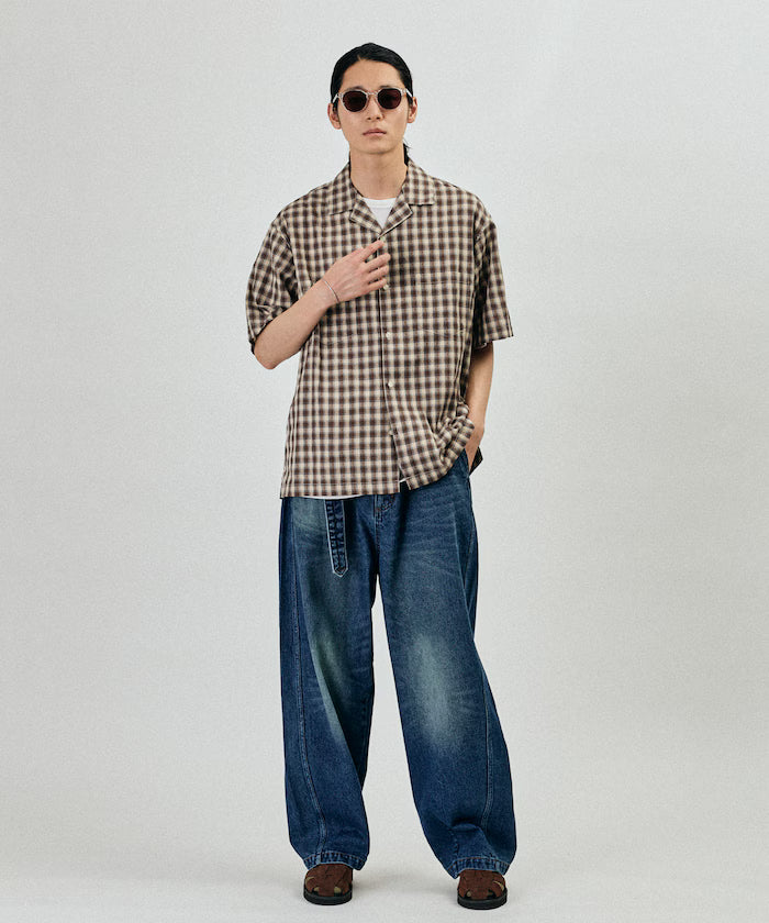 BELTED WIDE DENIM