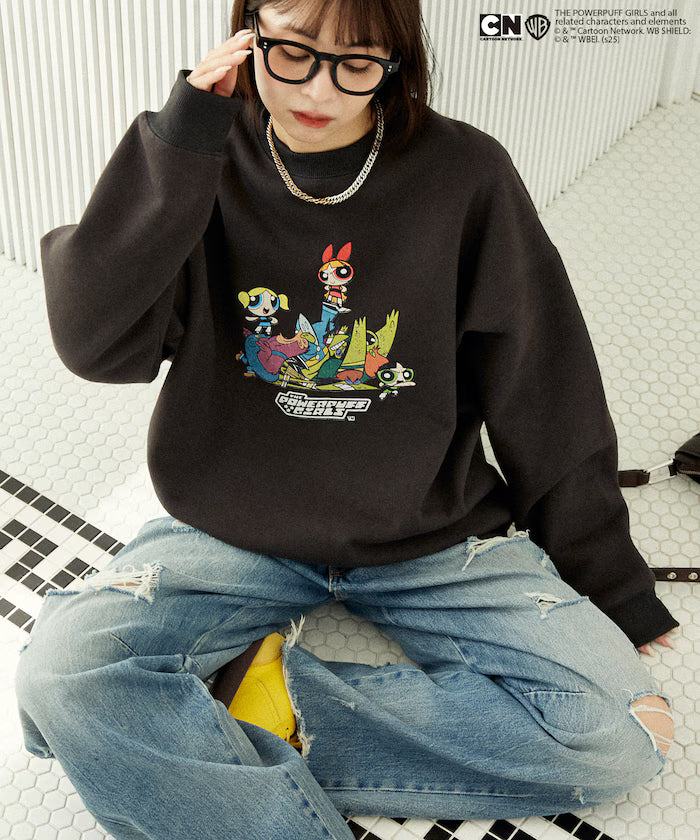 The Powerpuff Girls Front Art Crew Neck Sweatshirt Limited Edition