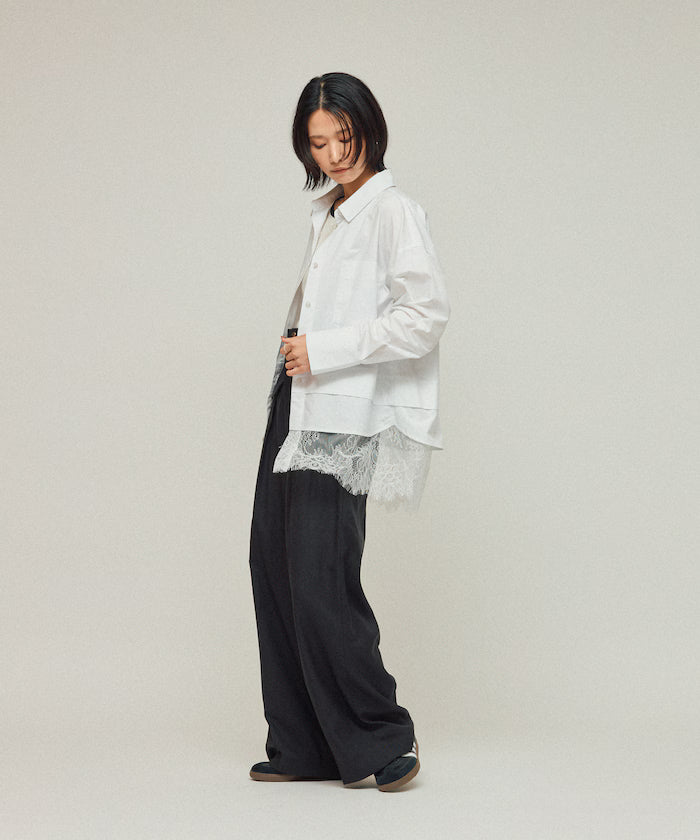 Oversized Lace Layered Shirt