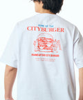 Big Silhouette Back Print Crew Neck T-Shirt / City Burger 【Limited Release】 - White