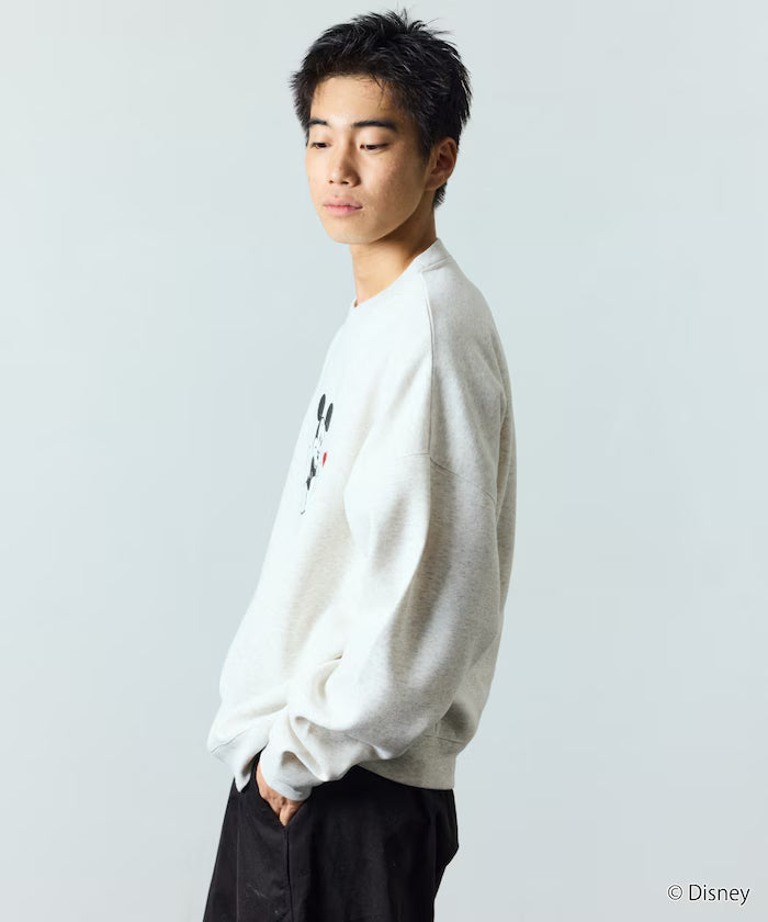 DISNEY/Mickey Mouse/Custom Crew Neck Printed Sweatshirt/Heart [Limited Edition]