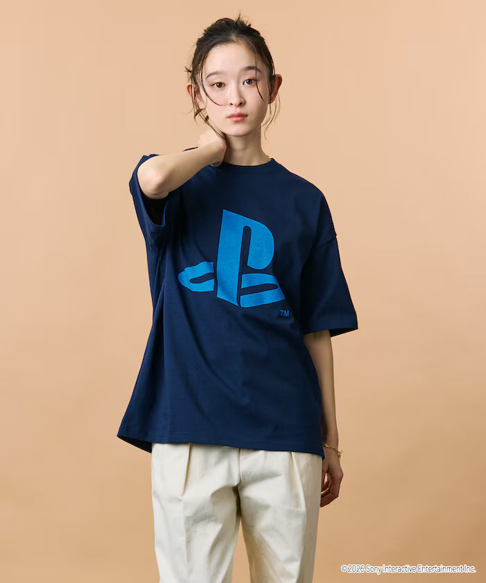 Big Silhouette Logo Back Print Crew Neck T-Shirt / PlayStation LOGO 【Limited Edition】