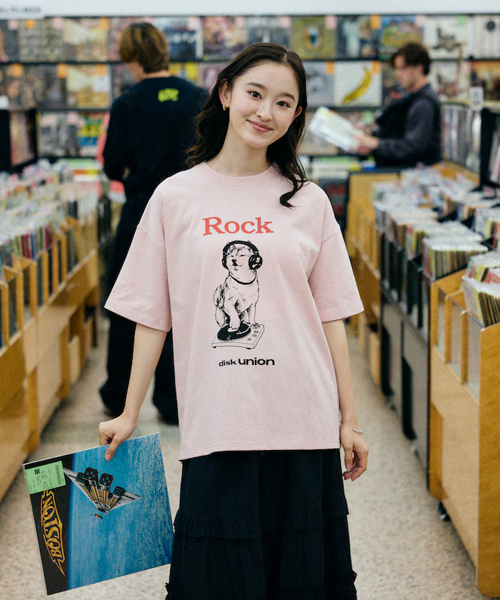 Limited Edition diskunion×FREAK'S STORE Collaboration Shiba Inu Big Silhouette Print Crew Neck T-Shirt