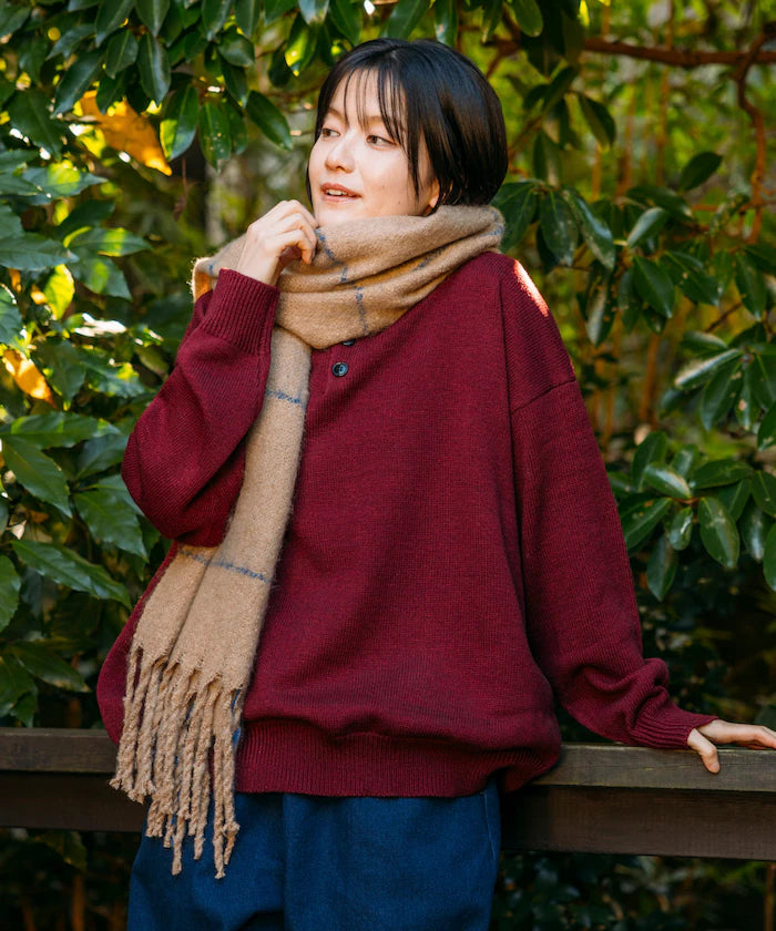 Window Pen Check Pattern Volume Scarf