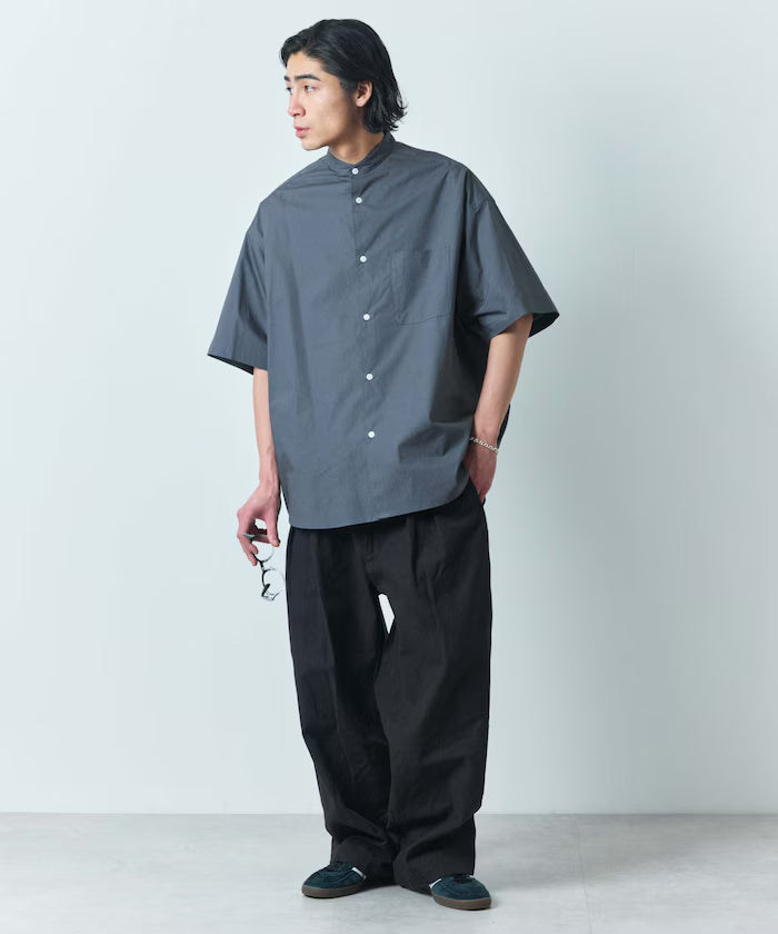 Relax Fit Relaxed Fit Band Collar Short Sleeve Shirt [Limited Edition]