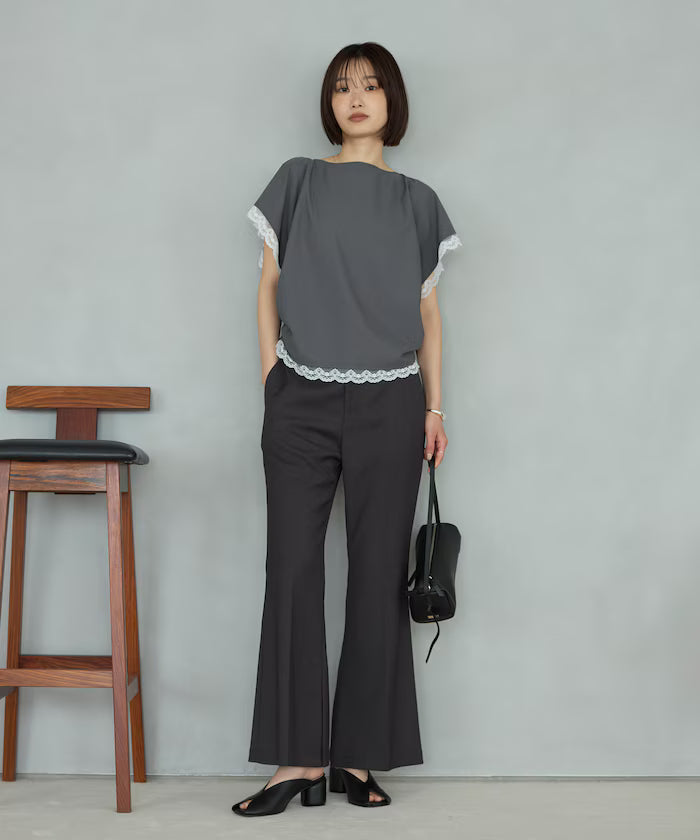 Handkerchief Sleeve Shirring Blouse