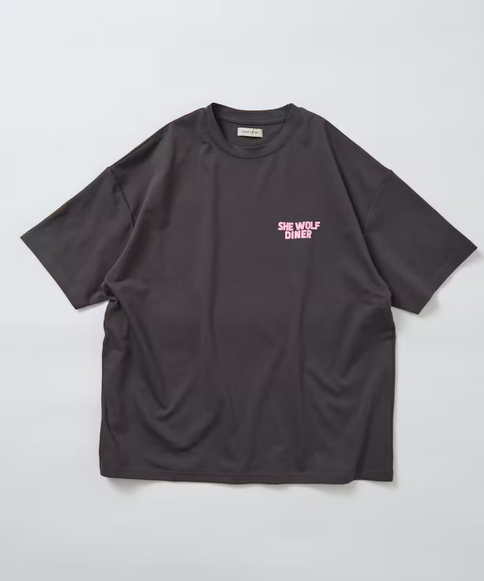 Limited Release SHE WOLF DINER × FREAK'S STORE Shewolf Diner Exclusive Big Silhouette Back Print T-Shirt Antibacterial Odor Resistance Quick Dry