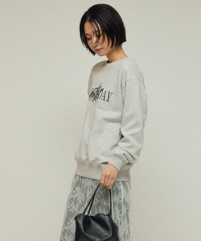 Organic Cotton Animal Logo Print Sweat / CAT / Relaxed Fit / French Terry Sweat
