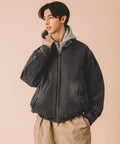 Relaxed Fit Harrington Denim Jacket - Black