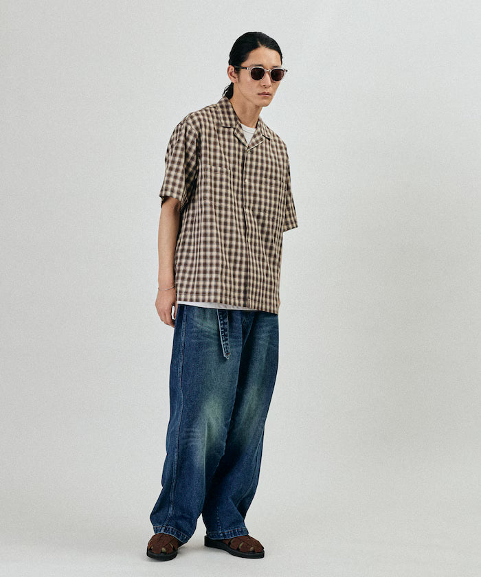 BELTED WIDE DENIM