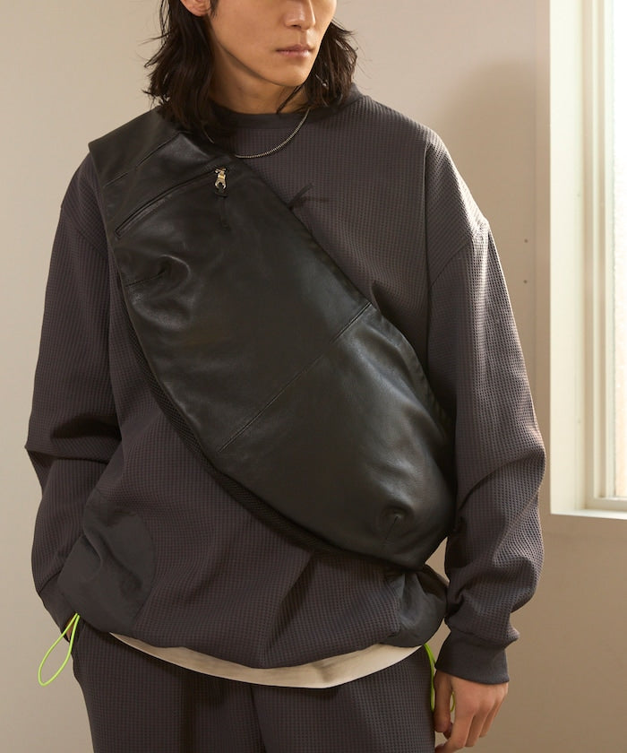 Leather Crossbody Sling Bag / Leather Sling Bag / Cowhide / Water-Repellent Leather