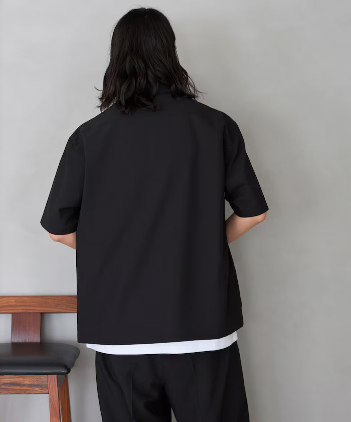 Functional Material Open Collar Short Sleeve Shirt Set 3 Piece Set / Washable / UV Cut / Quick Dry / Cooling Touch