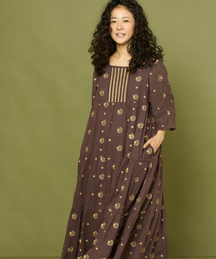 Lame Embroidered Moon & Star Dress